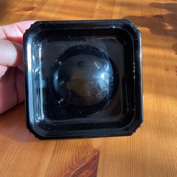 VINTAGE SWIVODEX ART DECO INKWELL 1930 BLACK SMOKE GLASS ZEPHYR AMERICAN CORP. - Picture 9 of 10